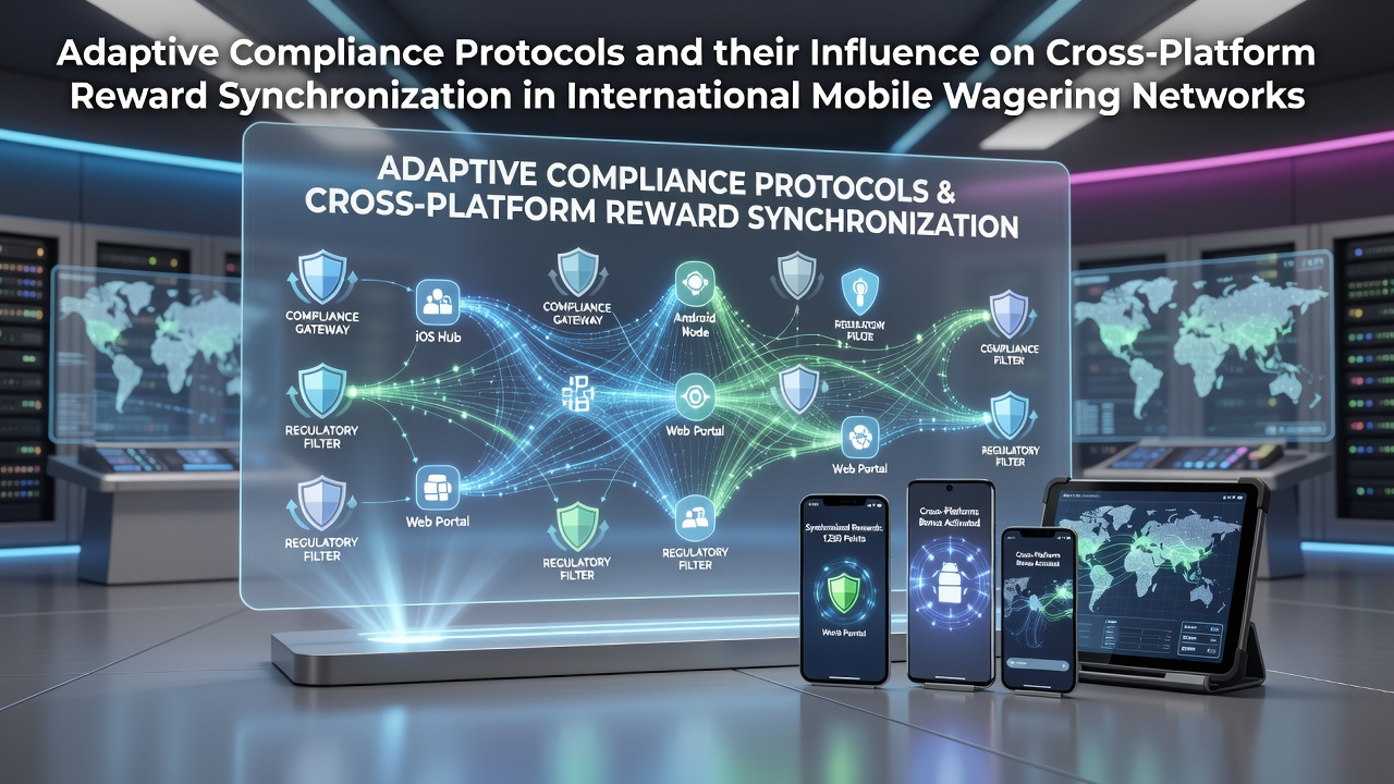 Illustration of adaptive compliance systems managing cross-border data flows in mobile wagering networks