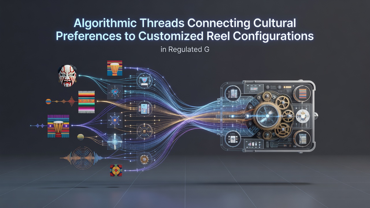Diagram showing data flow from cultural preference inputs to customized reel outputs in regulated platforms