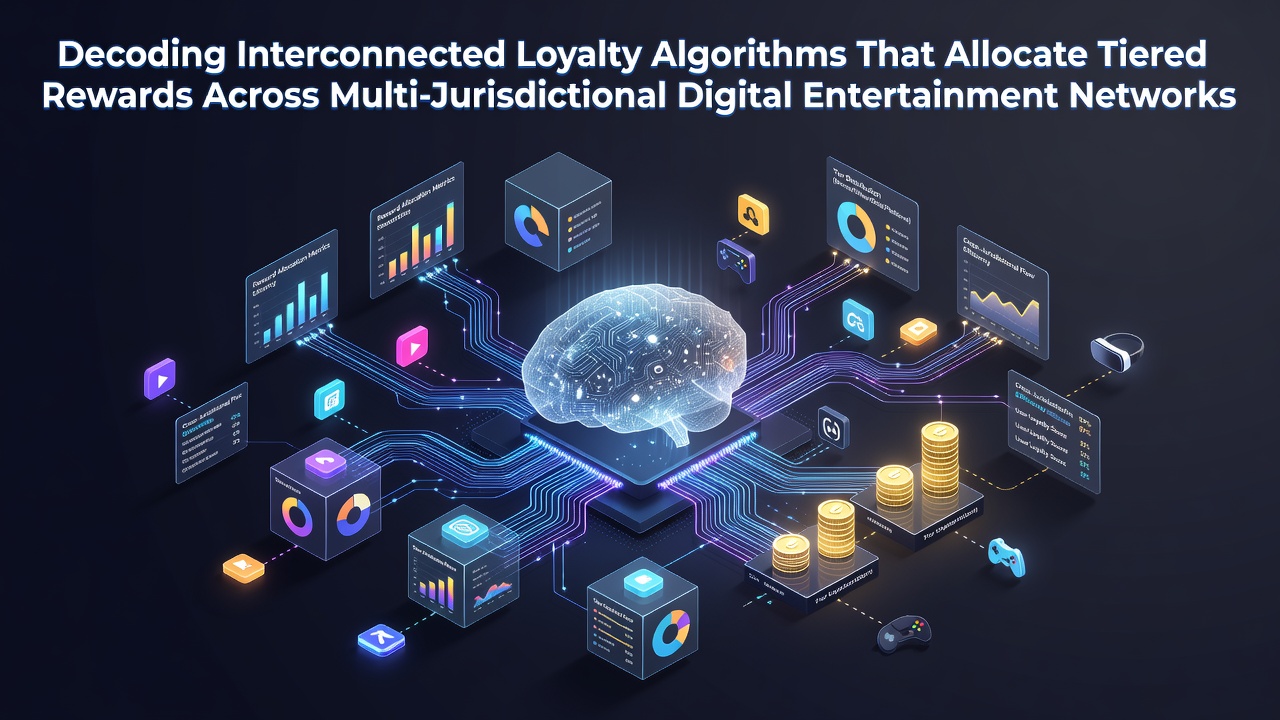 Network diagram showing interconnected loyalty systems spanning multiple digital entertainment platforms and jurisdictions