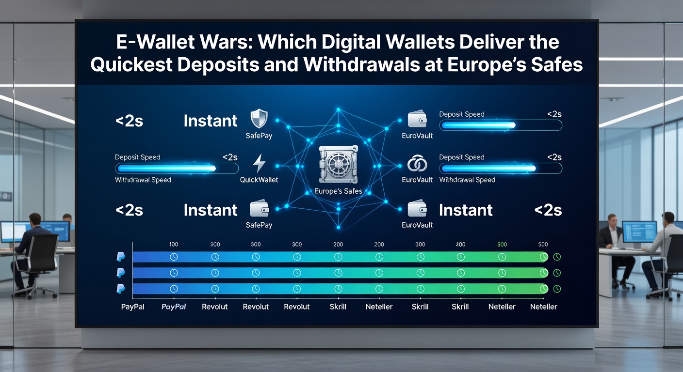 Infographic showing e-wallet transaction timelines, from instant deposits to rapid withdrawals at secure European casino apps