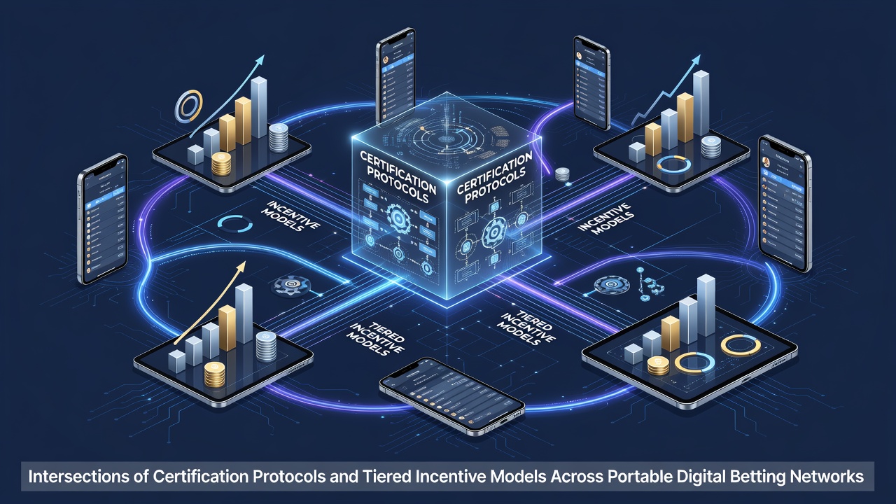 Portable digital betting networks showing certification and incentive integration on mobile devices