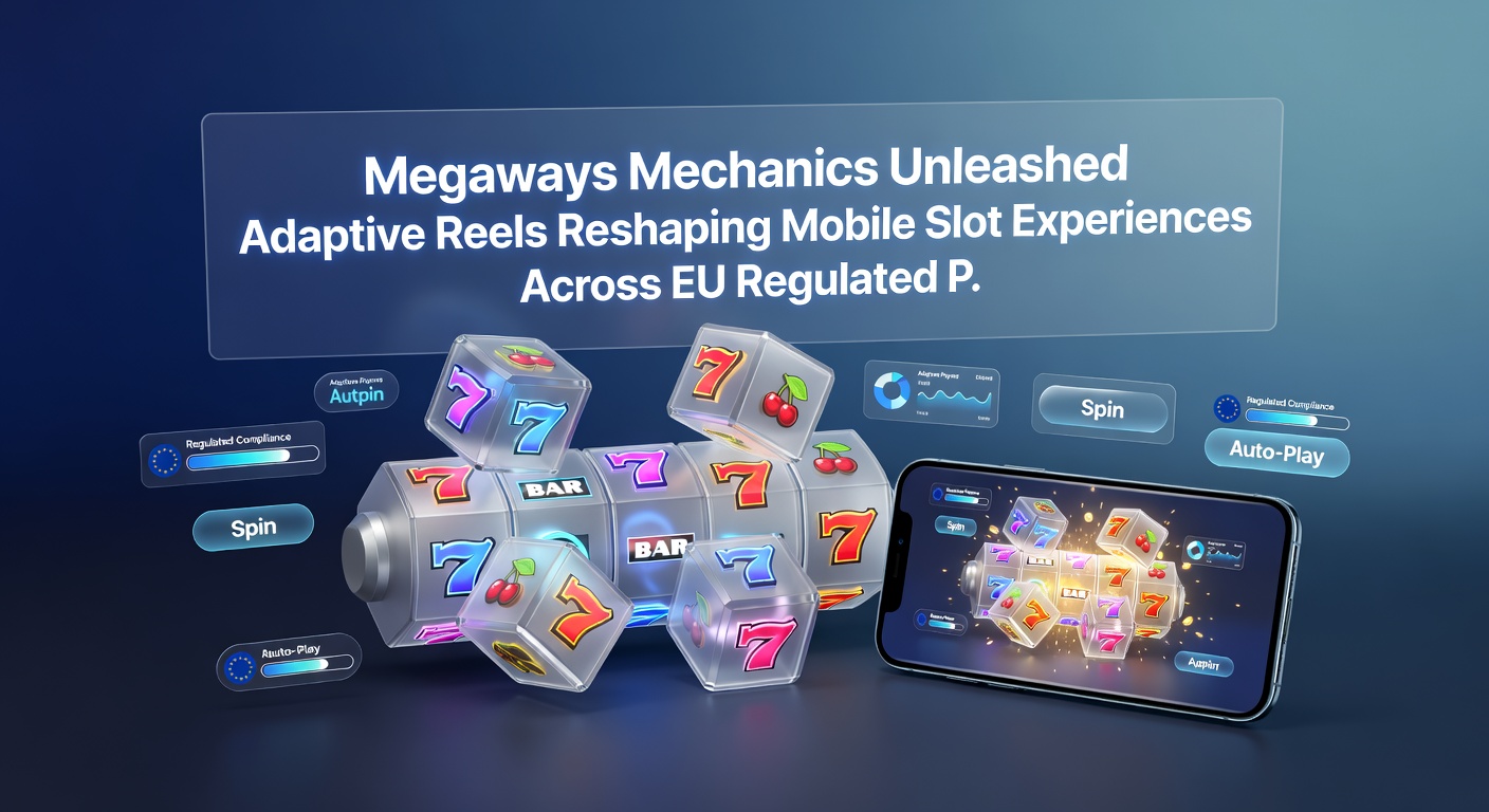 Mobile player engaging with a Megaways slot on an EU-licensed casino app, featuring expanding reels, bonus wheels, and cascading symbols in a sleek interface
