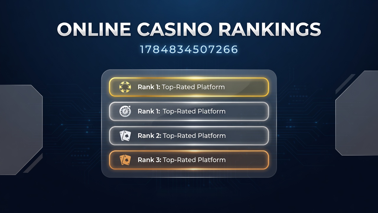 Overview of online casino ranking factors including licensing, security, and game selection displayed on a digital dashboard