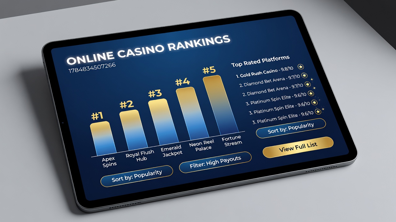 Comparison chart showing mobile casino performance metrics across different ranking platforms in 2026