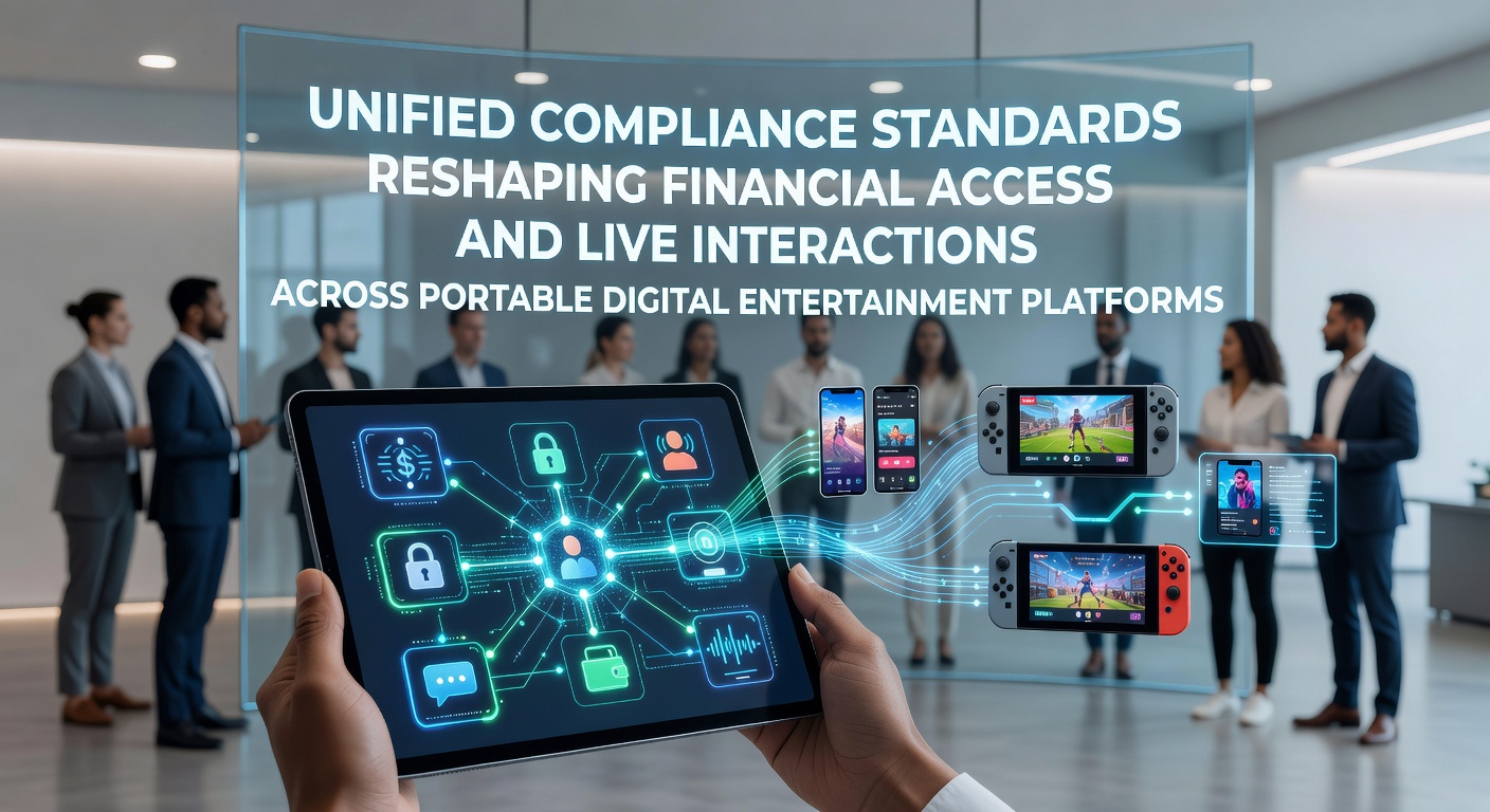 Illustration of unified compliance frameworks connecting mobile devices and digital payment systems across entertainment platforms